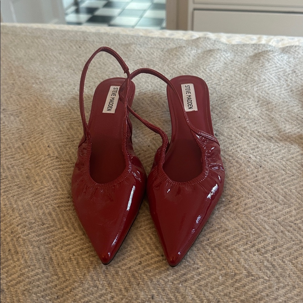Steve Madden Red Patent Kitten Heel